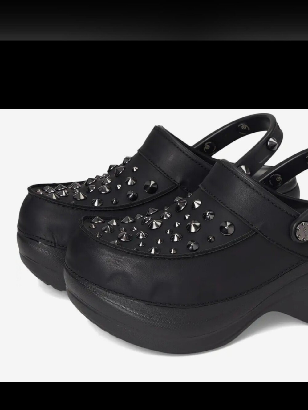 Black Studded Platform Bae Clog